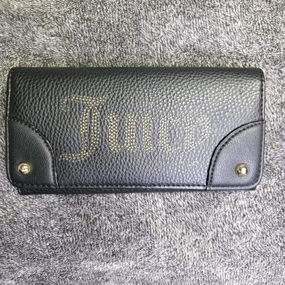 Juicy Couture Handbags - Juicy Couture Black Wallet With Gold Lettering Spellout